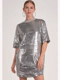 Elan Silver Disco Dress