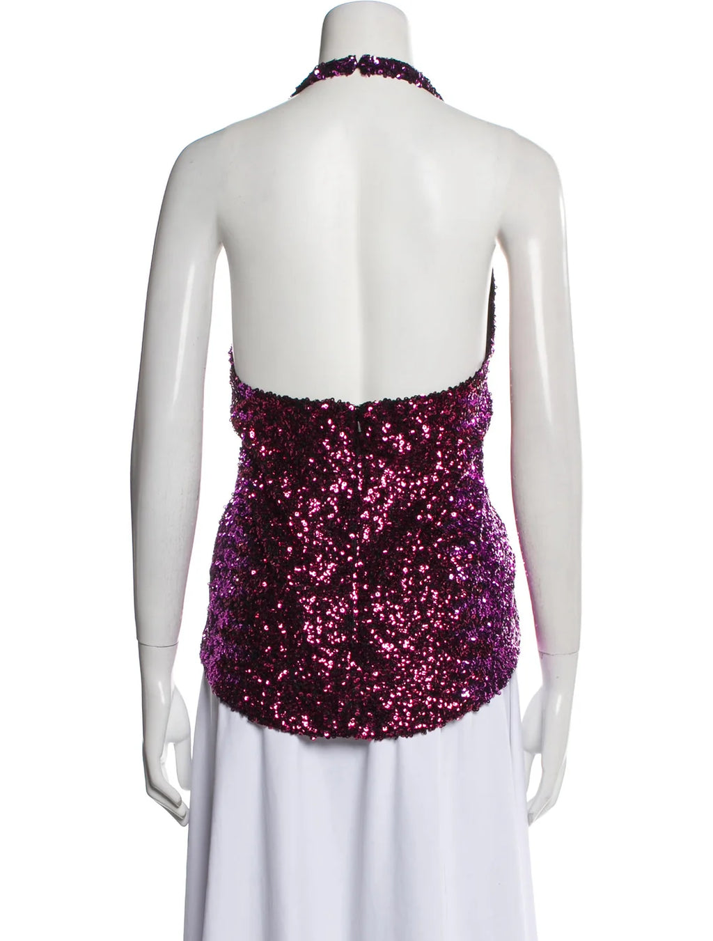 Halpern Purple Sequin Halterneck Top.