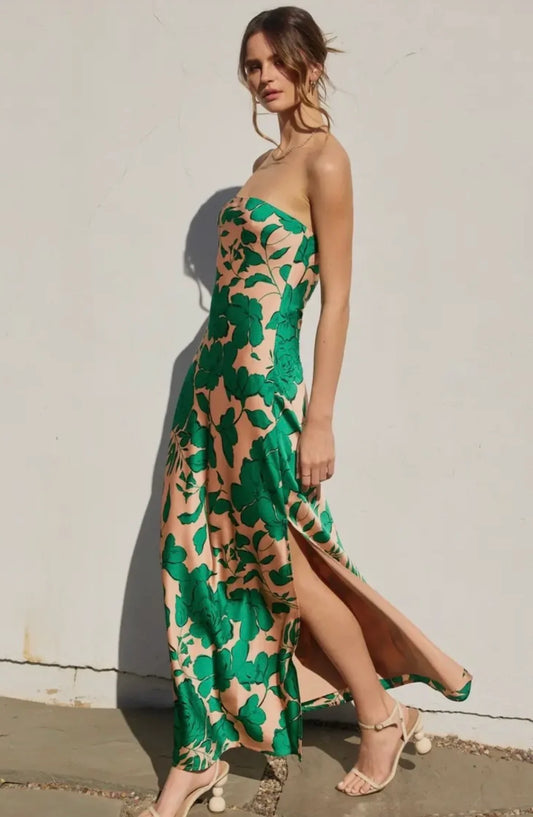 MEADOW BLUSH STRAPLESS DRESS
