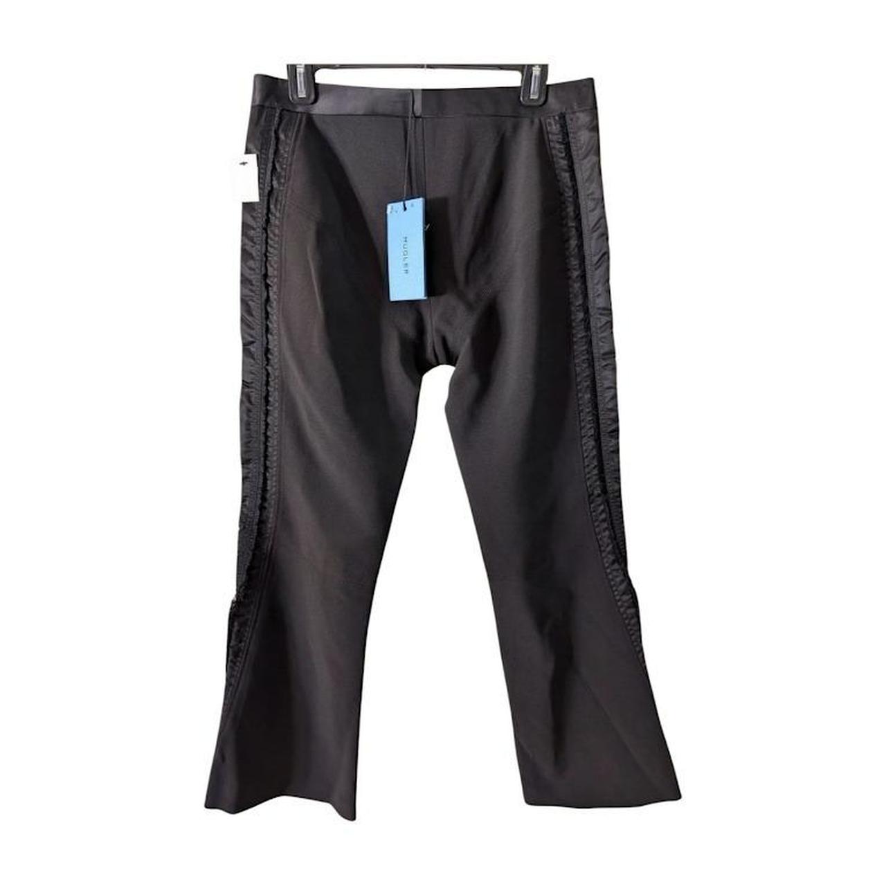 Mugler Satin Trim Ruffle Flare Trousers