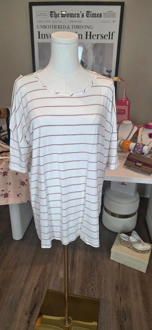 Striped oversized tunic top
