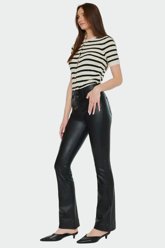 VEGAN LEATHER HIGH RISE PANTS
