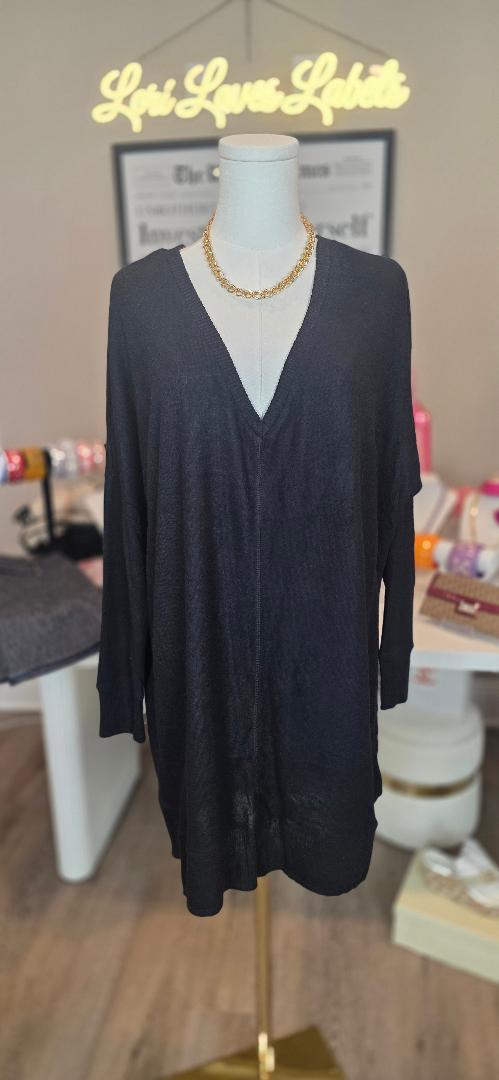 Thin black sweater dress