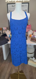 Lost + Wander Cellyssa Cotton Mini Sweater Dress In Blue