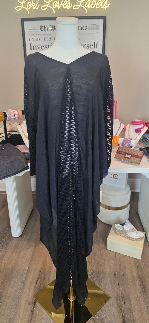 Elan Crochet Trim Cover-Up Caftan