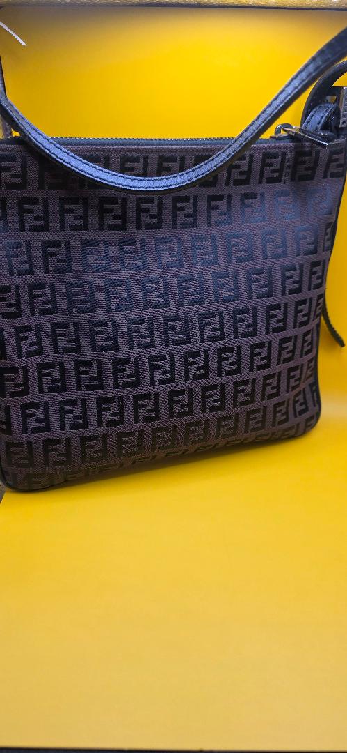 VINTAGE- Fendi Zucchino Canvas Crossbody Bag