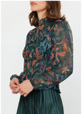 DARK GREEN SMOCK TOP