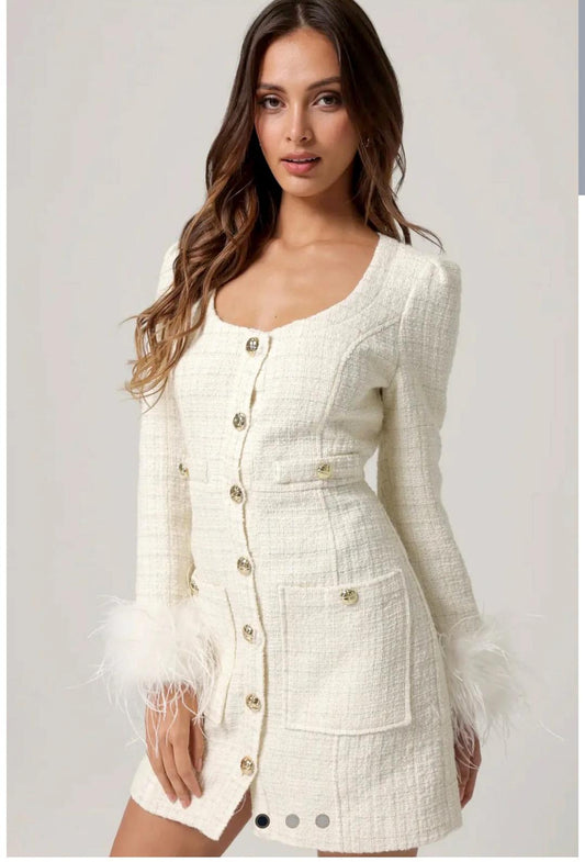 KINZIE MINI FEATHER DRESS