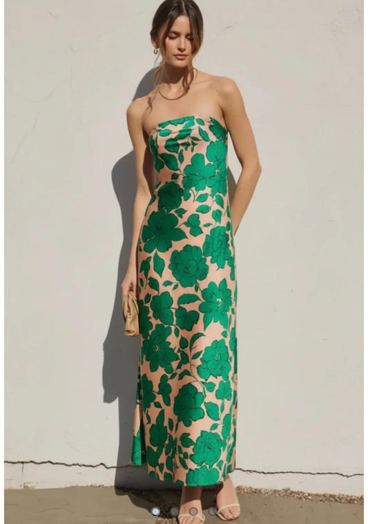 MEADOW BLUSH STRAPLESS DRESS