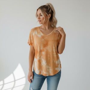 ORANGE/WHITE TYE DYE T-SHIRT
