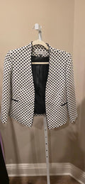 Polka dot open-front blazer by Tahari