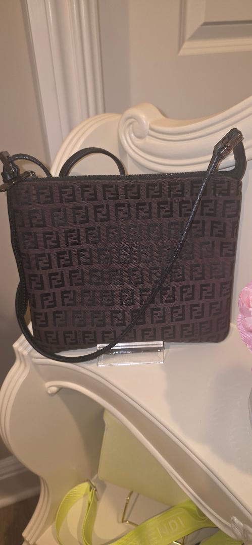 VINTAGE- Fendi Zucchino Canvas Crossbody Bag