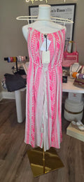 ELAN Aztec Strapless Wide Leg Jumpsuit