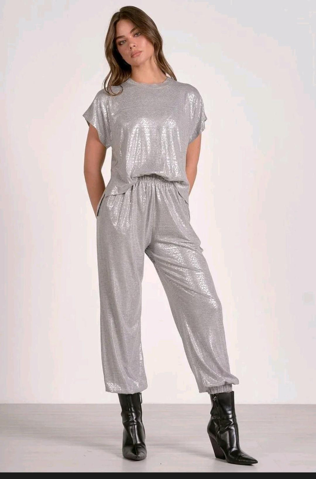 Silver Comfortable, t-shirt style jumpsuit