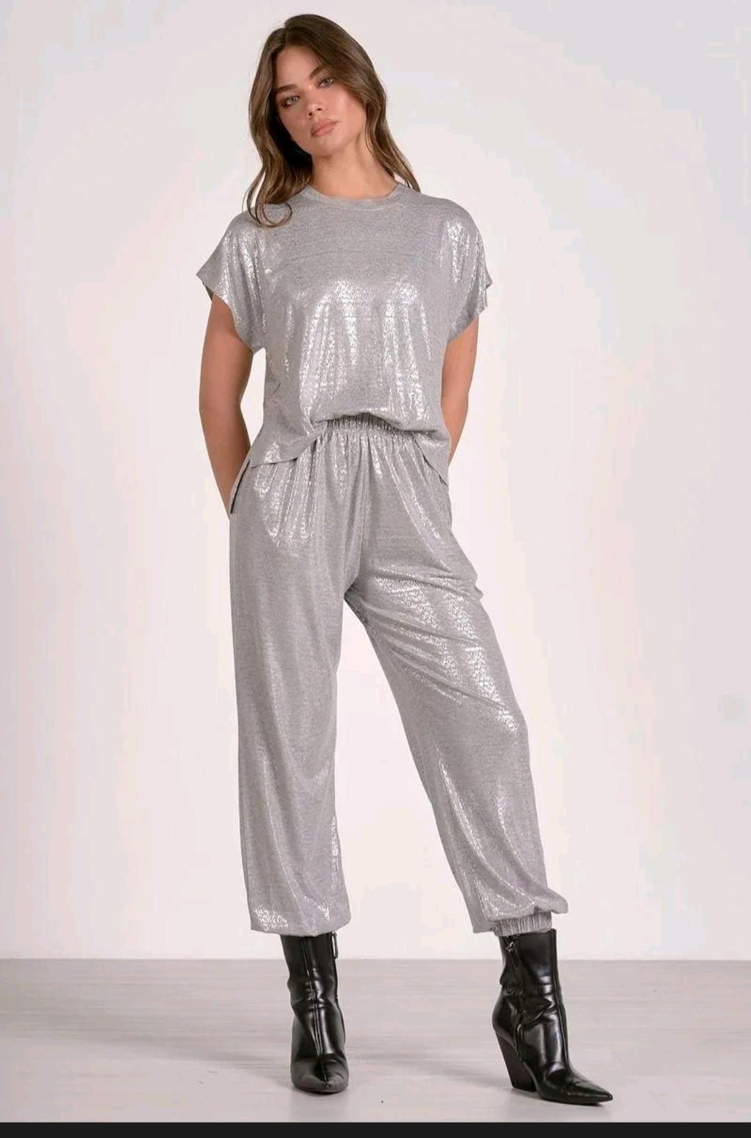 Silver Comfortable, t-shirt style jumpsuit