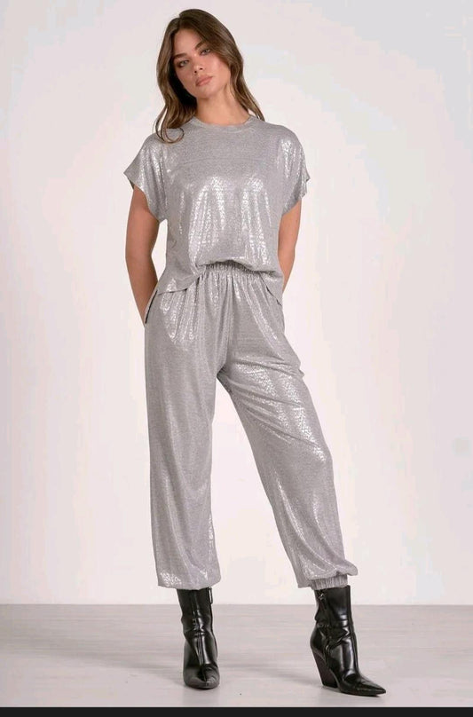 Silver Comfortable, t-shirt style jumpsuit