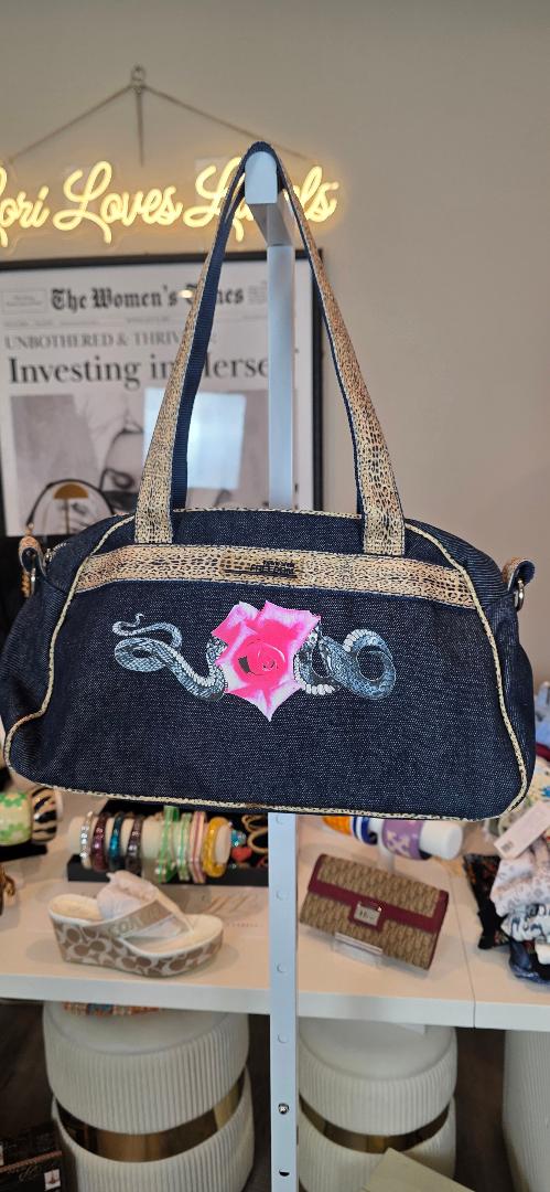 Roberto Cavalli Y2K Denim Shoulder Bag