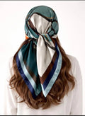 Blue colorway Silk Head scarf
