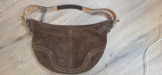 Vintage Y2K-era Coach Ergo / SoHo Suede Crescent Hobo Bag