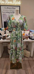 Preloved Kensie- Kensie Floral-Print Balloon-Sleeve Maxi Dress
