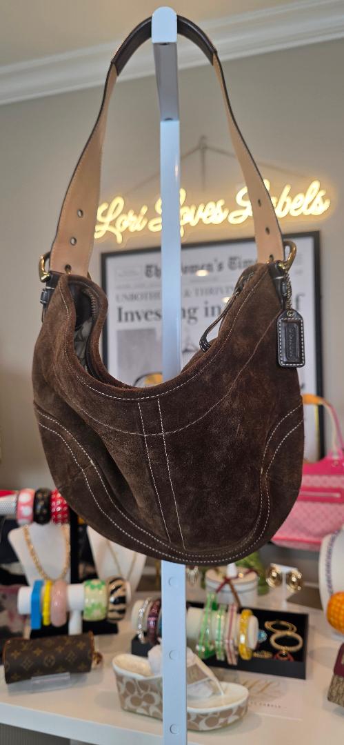 Vintage Y2K-era Coach Ergo / SoHo Suede Crescent Hobo Bag