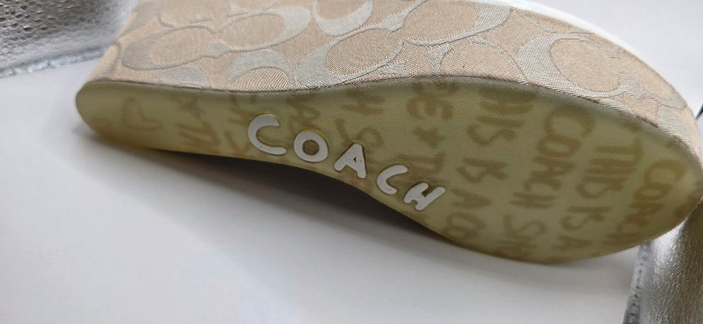 Vintage COACH thong wedge platform sandals