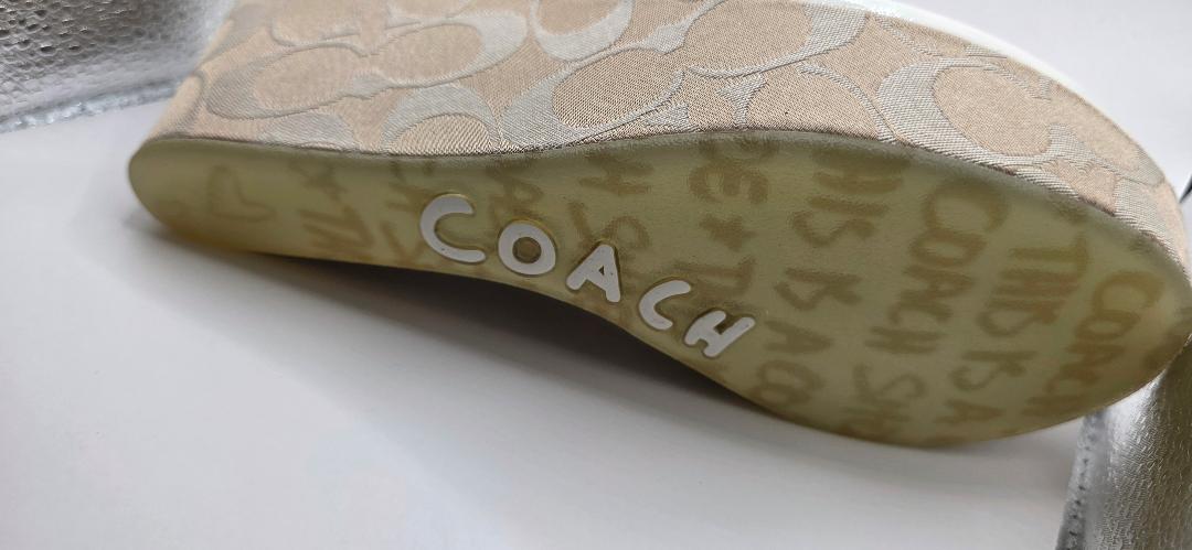 Vintage COACH thong wedge platform sandals