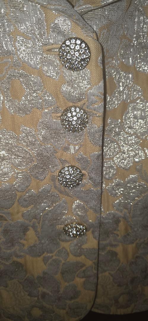 Kasper floral metallic jacquard blazer