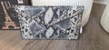 Snake-Print Envelope Clutch.