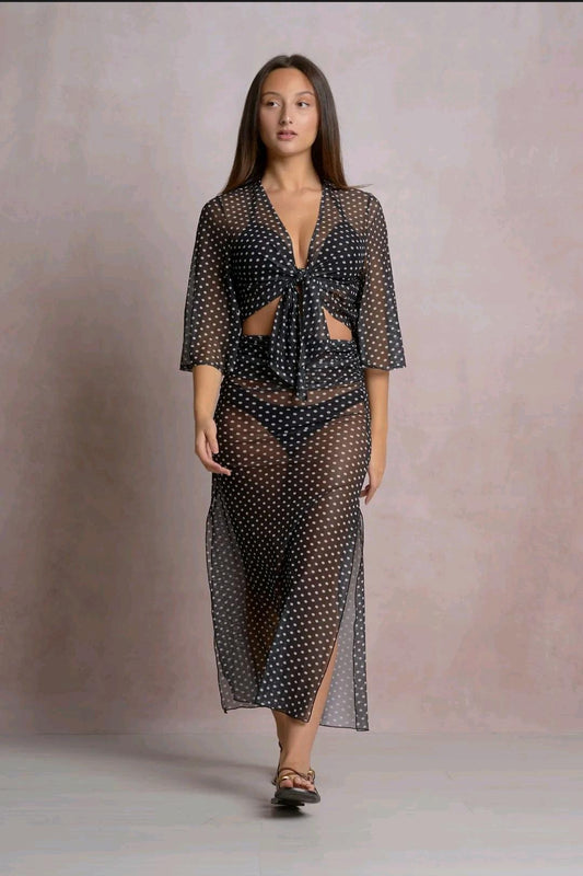 Polka dot cover up top