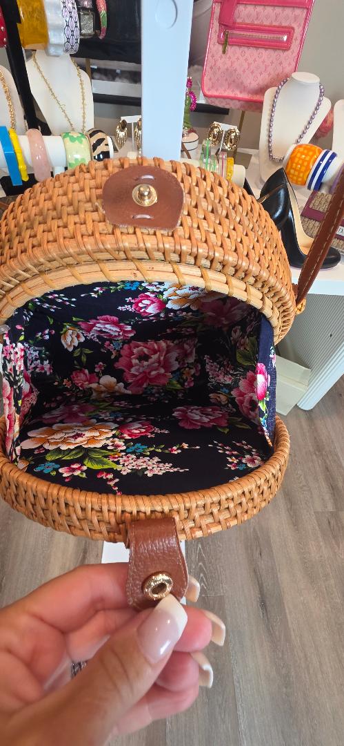 Rattan Round purse