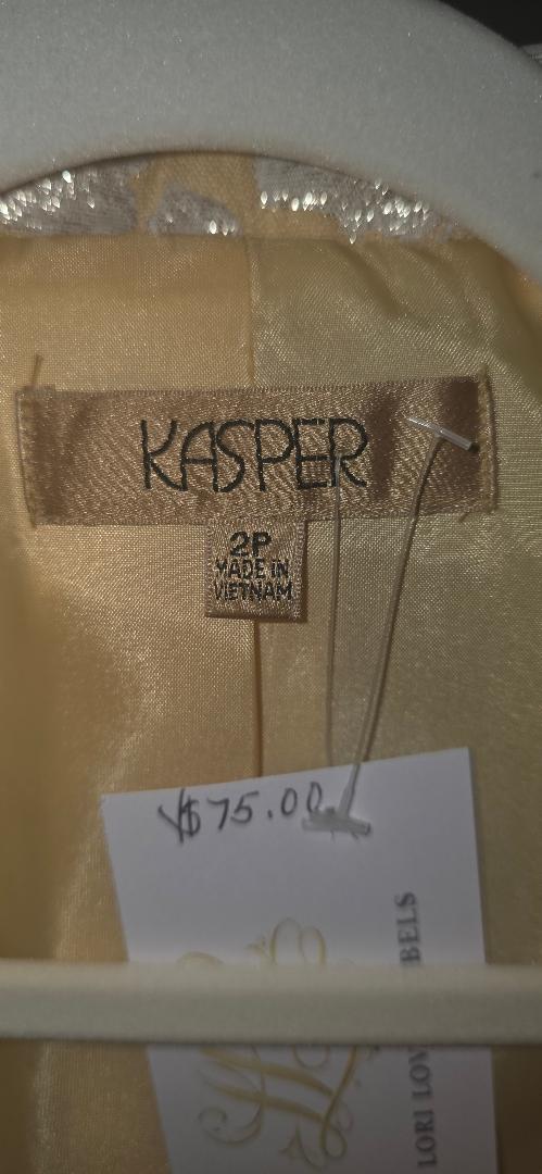 Kasper floral metallic jacquard blazer