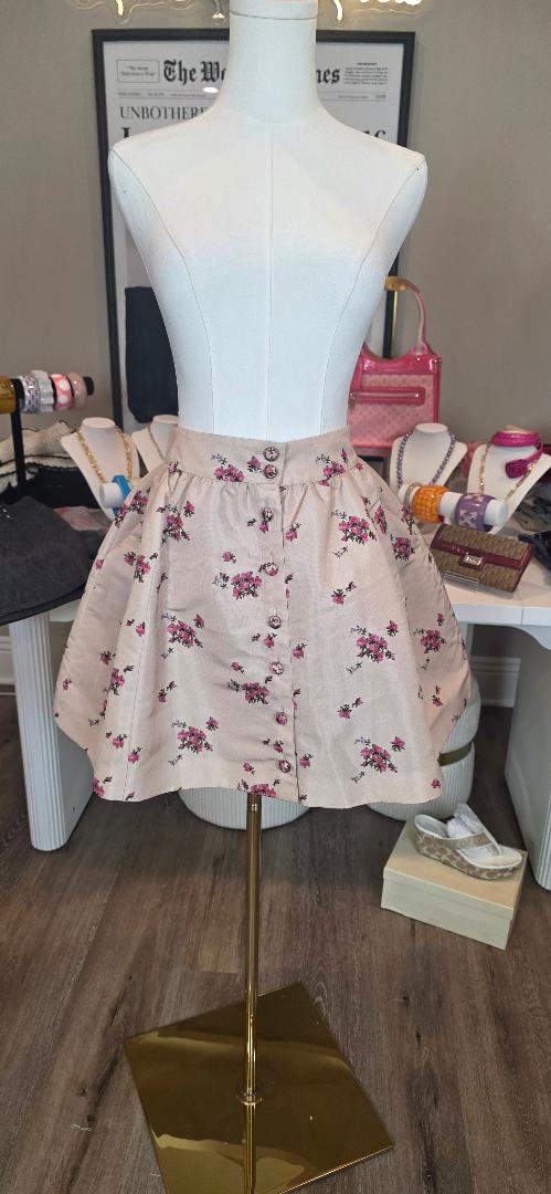 Vintage RED Valentino pink floral mini skirt