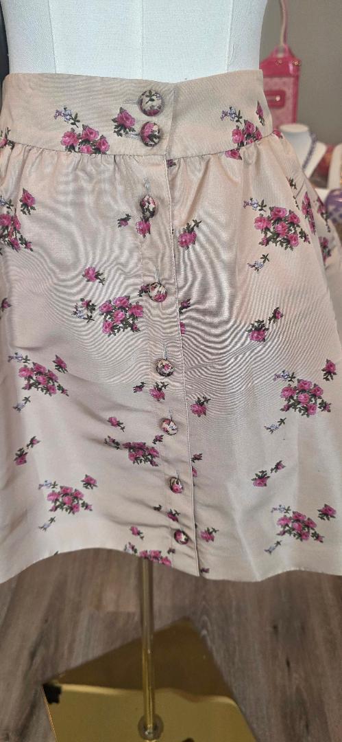 Vintage RED Valentino pink floral mini skirt