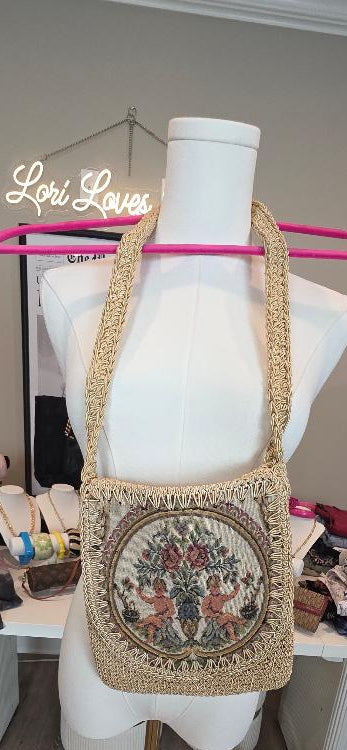 Vintage made in Italy tapestry shoulder bag