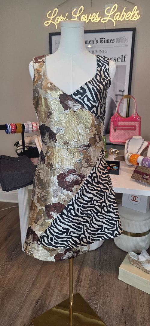 ZEBRA FLORAL MINI DRESS